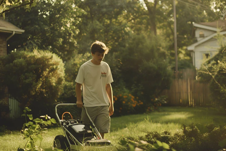 small battery powered lawn mower